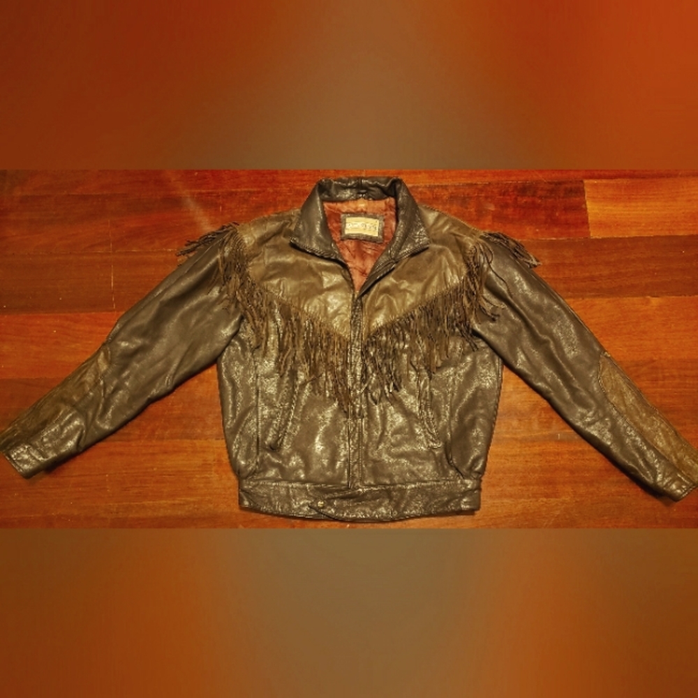 Adam Spencer Brown Leather Fringe Jacket